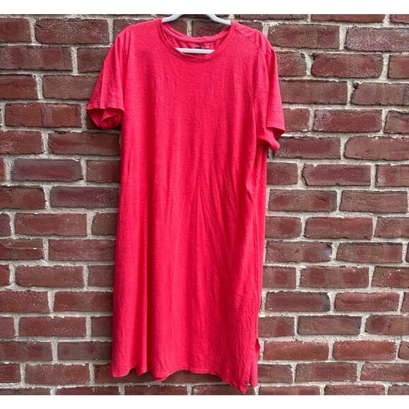 Eileen Fisher Tops - Eileen Fisher $198 Organic Hemp Cotton Short Sleeve Dress Coral XS NEW